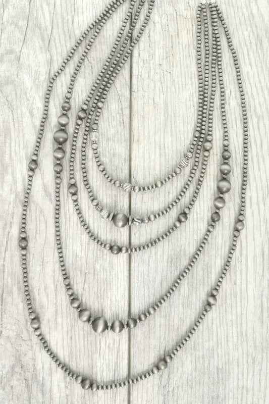Western Multi Strand Graduated Beaded Necklace - Tigbul's Variety Fashion Shop