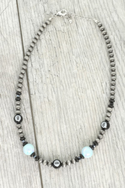 Western Theme 8 Ball Beaded Necklace - Tigbul's Variety Fashion Shop