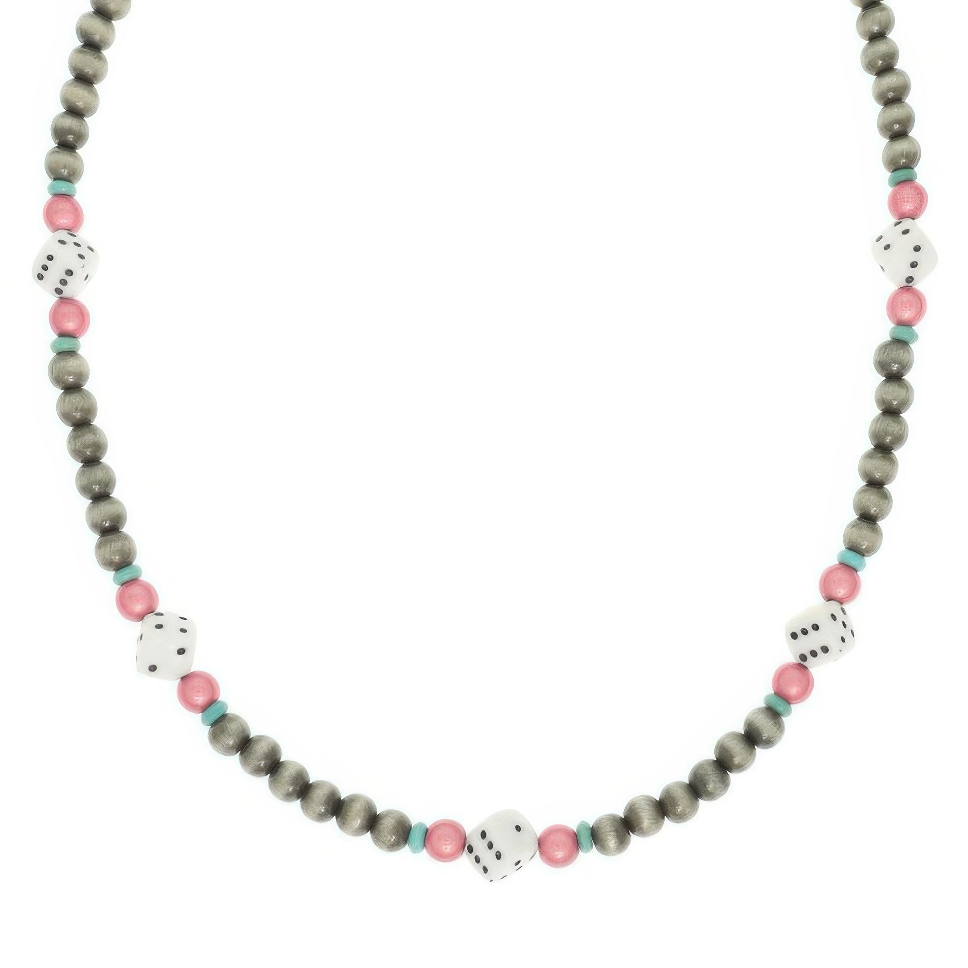 Western Dice Beaded Necklace In Asher Stone Accent - Tigbul's Variety Fashion Shop