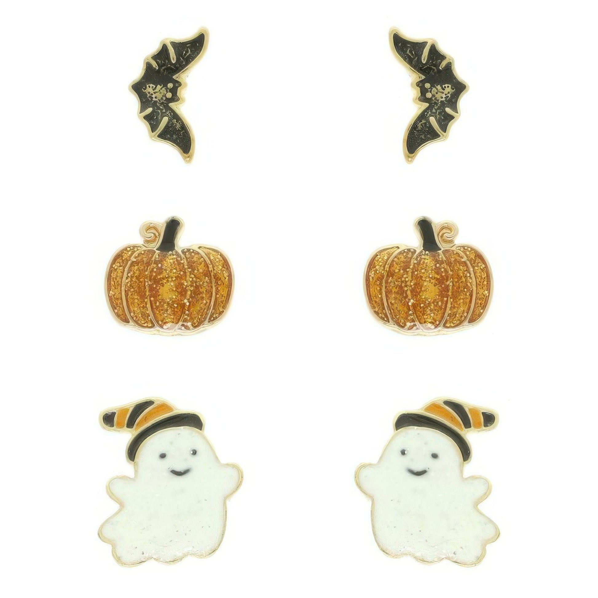 3-pack Halloween Themed Enamel Post Earrings - Tigbul's Variety Fashion Shop