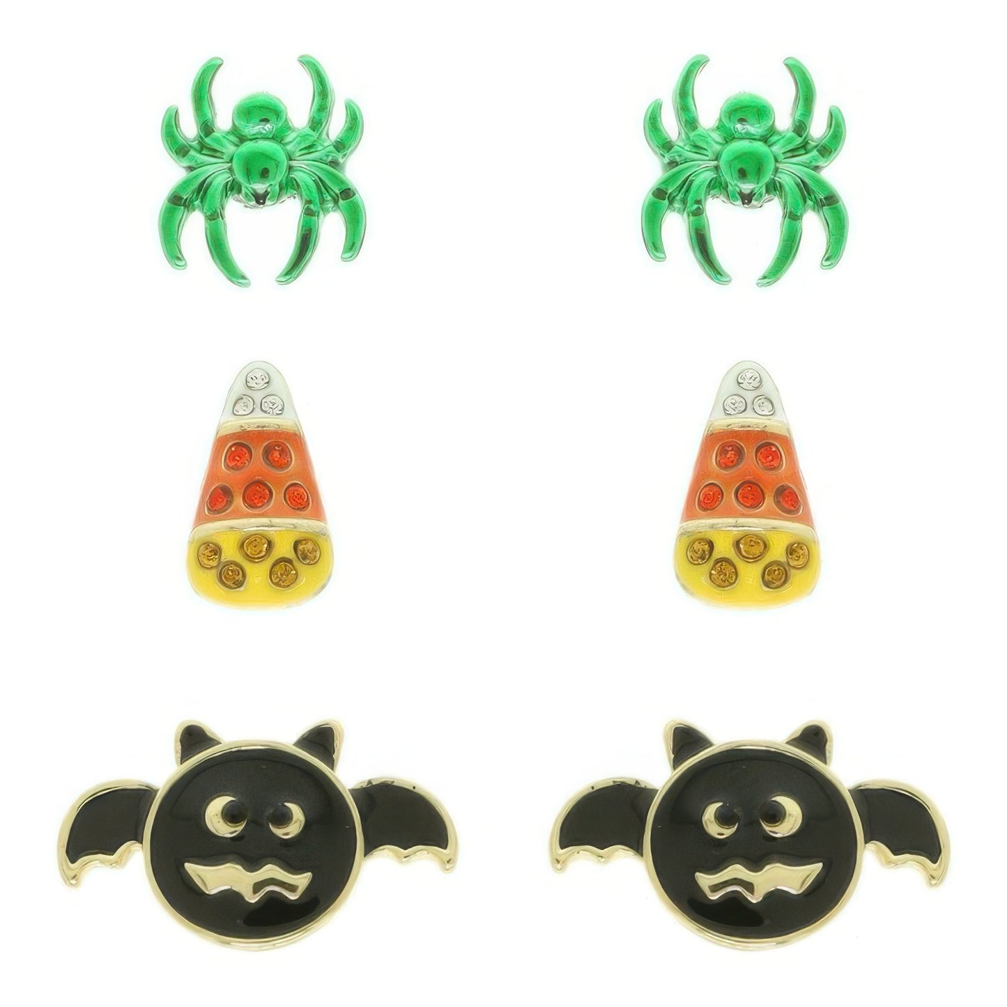 3-pack Halloween Themed Enamel Post Earrings - Tigbul's Variety Fashion Shop