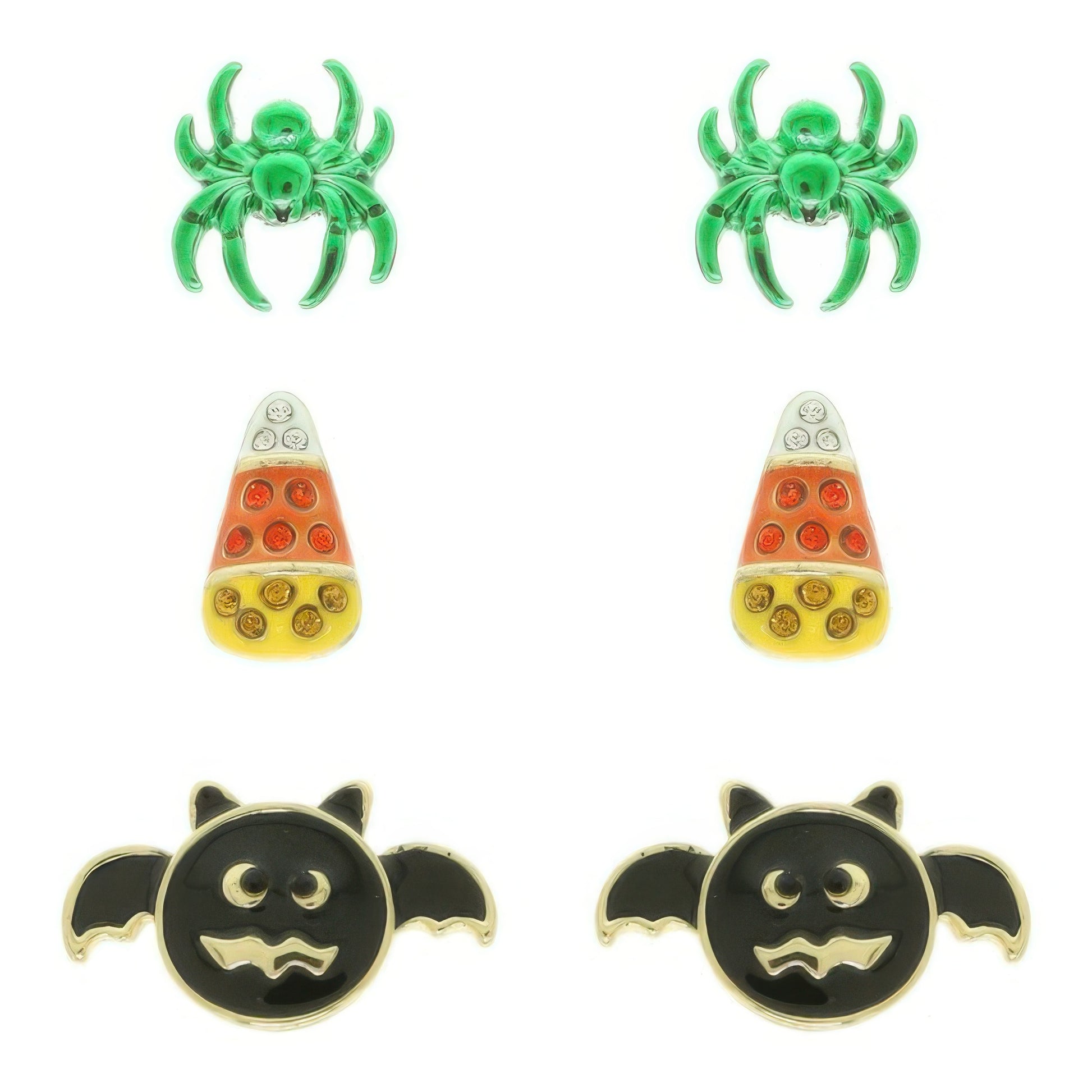 3-pack Halloween Themed Enamel Post Earrings - Tigbul's Variety Fashion Shop