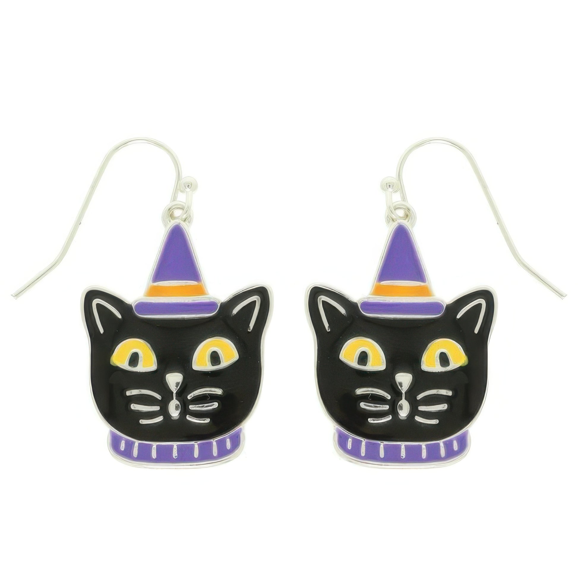 Halloween Enamel Cat Earrings - Tigbul's Variety Fashion Shop