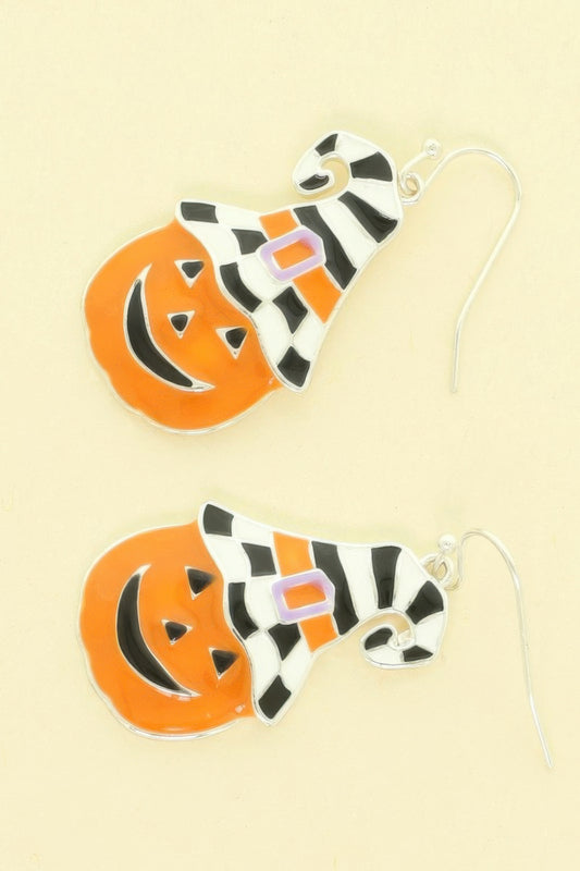 Halloween Jack-o-lantern Pumpkin Earrings - Tigbul's Variety Fashion Shop