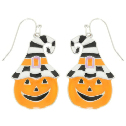 Halloween Jack-o-lantern Pumpkin Earrings - Tigbul's Variety Fashion Shop
