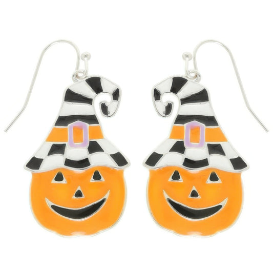 Halloween Jack-o-lantern Pumpkin Earrings - Tigbul's Variety Fashion Shop