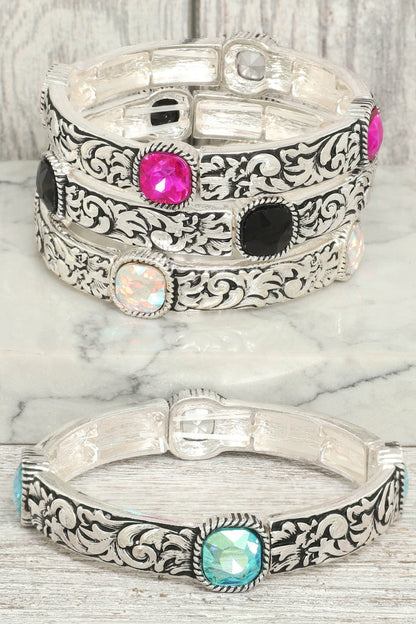 Western Crystal Stretch Bracelet - Tigbul's Variety Fashion Shop