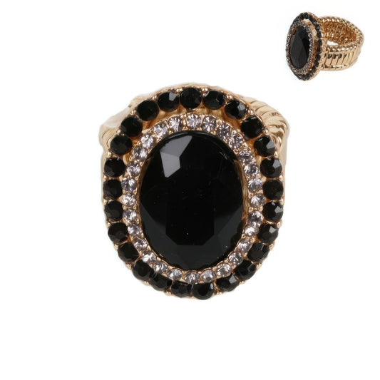Crystal Rhinestone Halo Stretch Ring - Tigbul's Variety Fashion Shop
