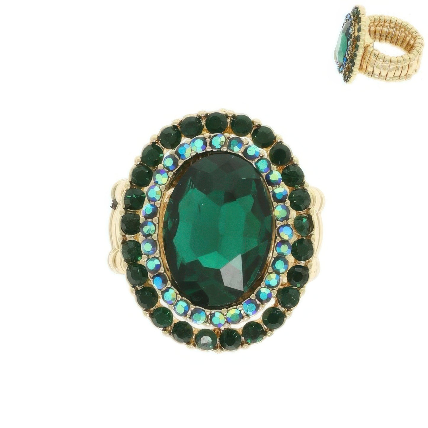 Crystal Rhinestone Halo Stretch Ring - Tigbul's Variety Fashion Shop