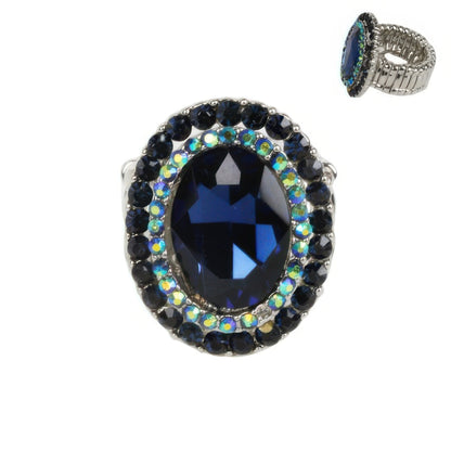 Crystal Rhinestone Halo Stretch Ring - Tigbul's Variety Fashion Shop