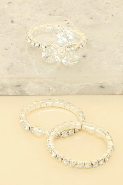 3pc Jeweled Adjustable Ring Set - Tigbul's Variety Fashion Shop