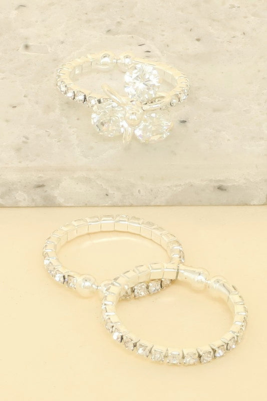 3pc Jeweled Adjustable Ring Set - Tigbul's Variety Fashion Shop