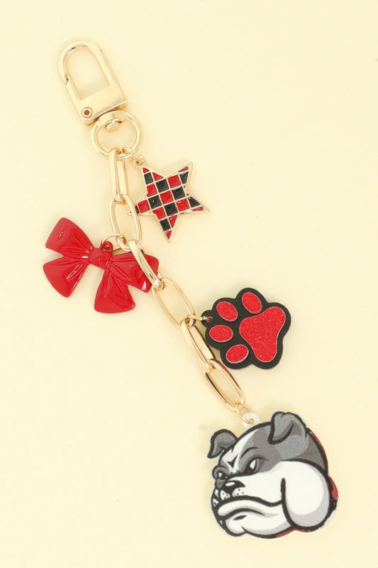 Game Day Bulldog Bag Charm Keychain - Tigbul's Variety Fashion Shop