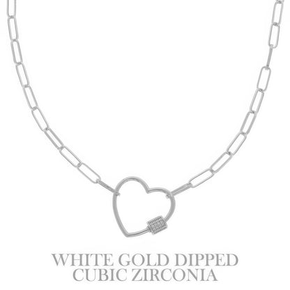 Gold Plated Heart Cutout Pendant Necklace - Tigbul's Variety Fashion Shop