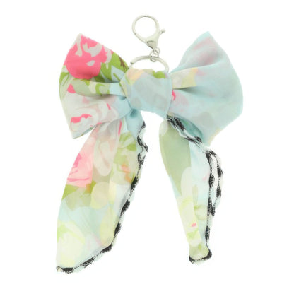 Pastel Bloom Scarf Bow Bag Charm Keychain - Tigbul's Variety Fashion Shop