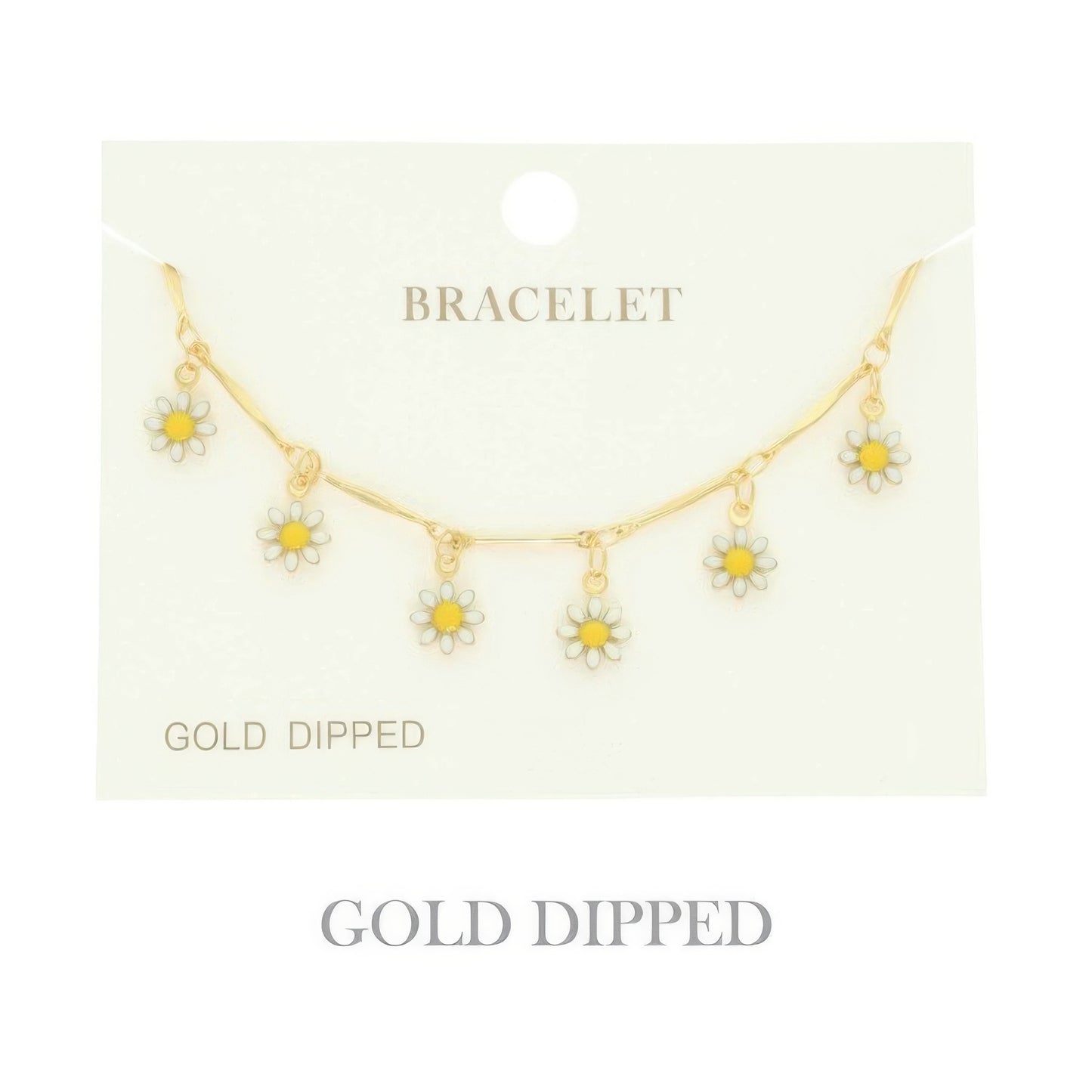 Gold Plated Floral Charm Bracelet - Tigbul's Variety Fashion Shop