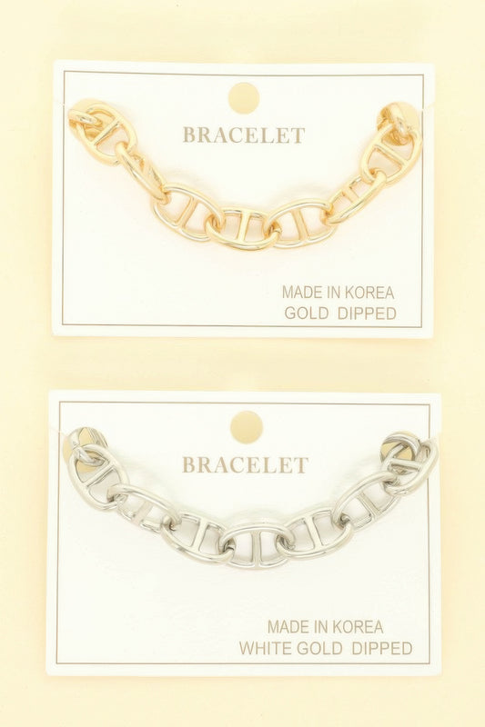 Gold Plated Chain Link Bracelet - Tigbul's Variety Fashion Shop