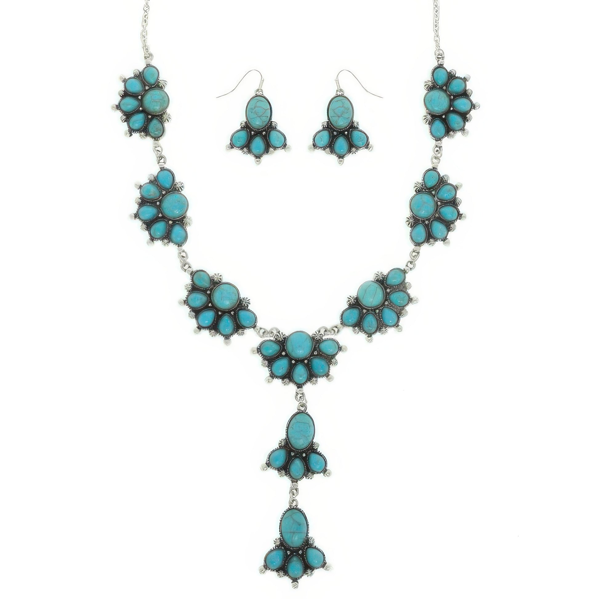 Western Jeweled Y-shaped Necklace Set - Tigbul's Variety Fashion Shop