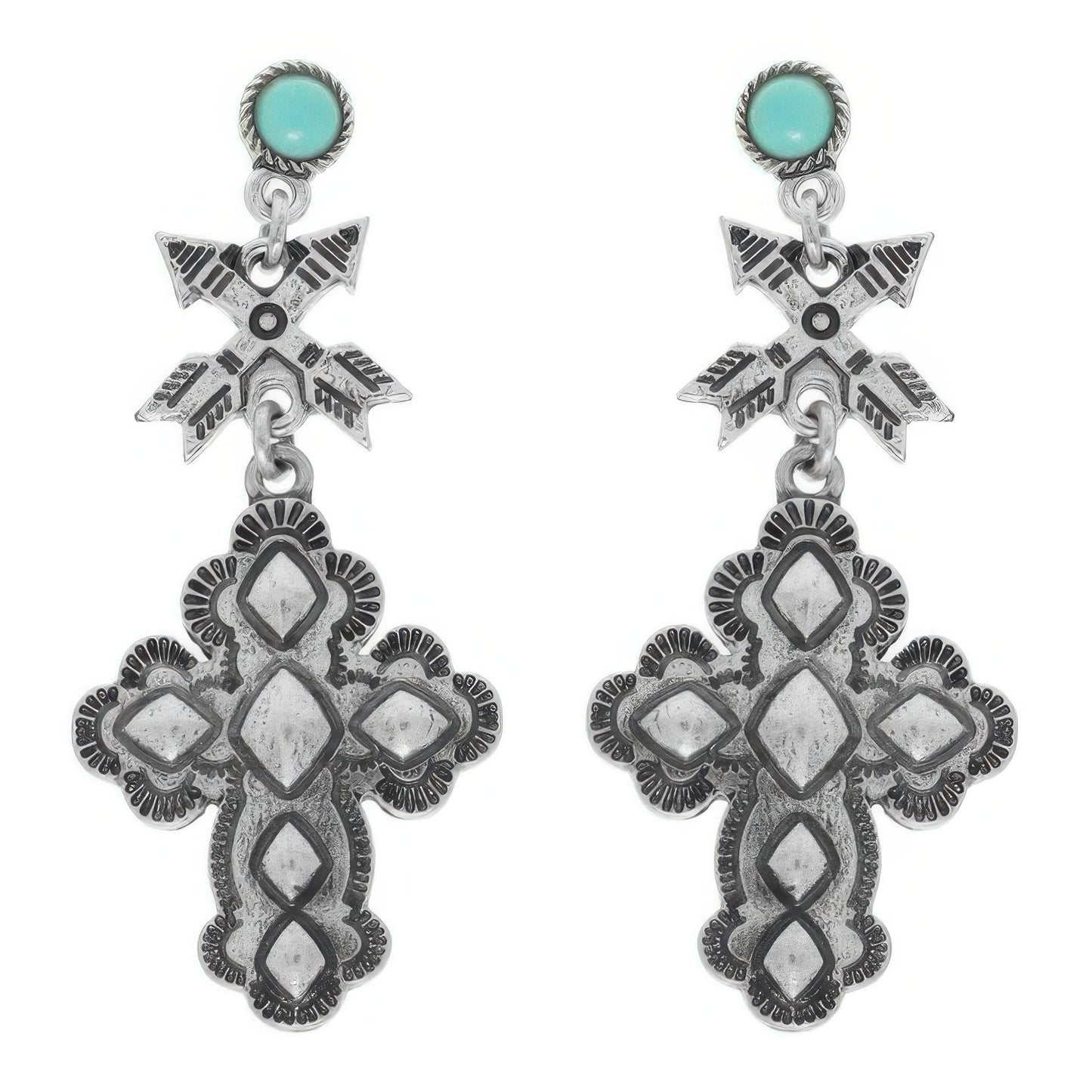 Western Cross Post Dangle Earrings - Tigbul's Variety Fashion Shop