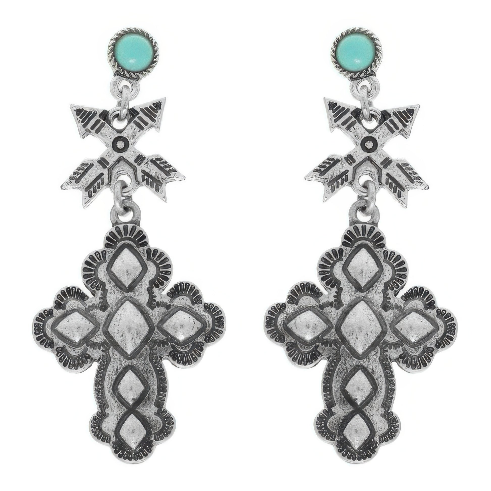 Western Cross Post Dangle Earrings - Tigbul's Variety Fashion Shop