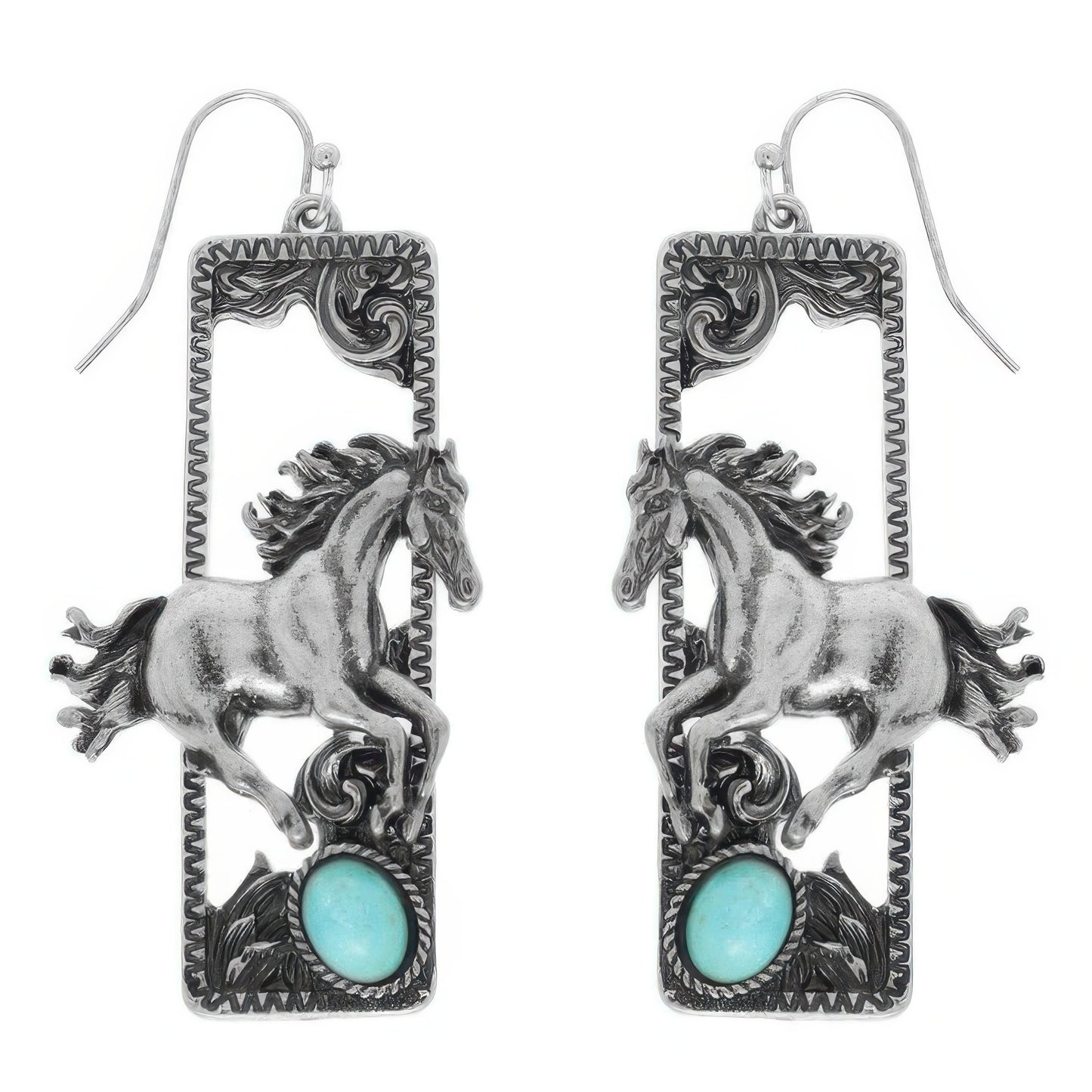 Western Wild Horse Dangle Earrings - Tigbul's Variety Fashion Shop