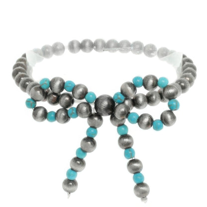 Western Bow Beaded Stretch Bracelet - Tigbul's Variety Fashion Shop
