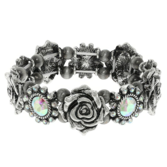 Western Rose Themed Stretch Bracelet - Tigbul's Variety Fashion Shop