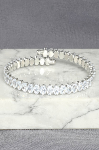 White Gold Plated Cz Tennis Bracelet - Tigbul's Variety Fashion Shop