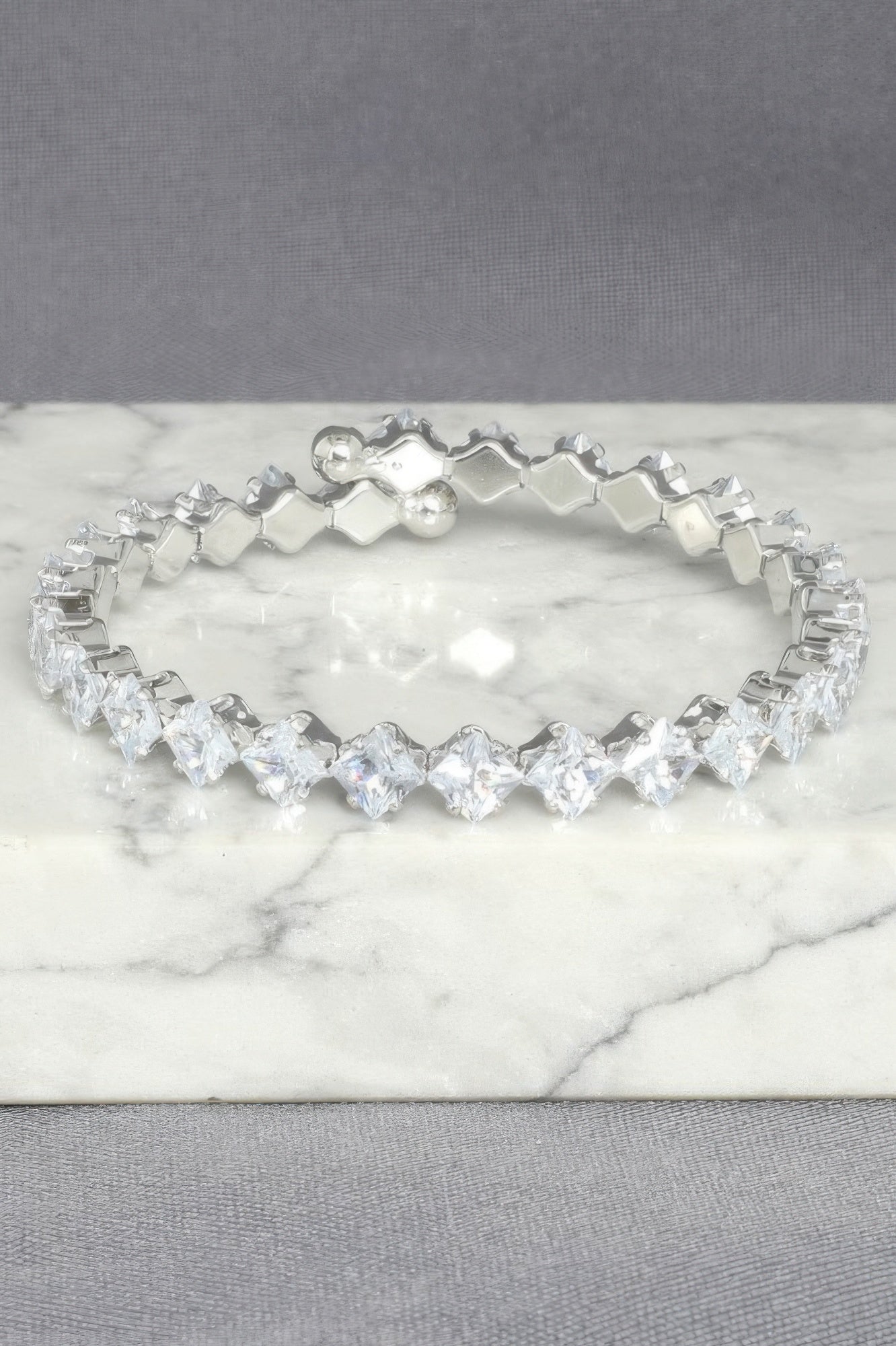 White Gold Plated Cz Tennis Bracelet - Tigbul's Variety Fashion Shop