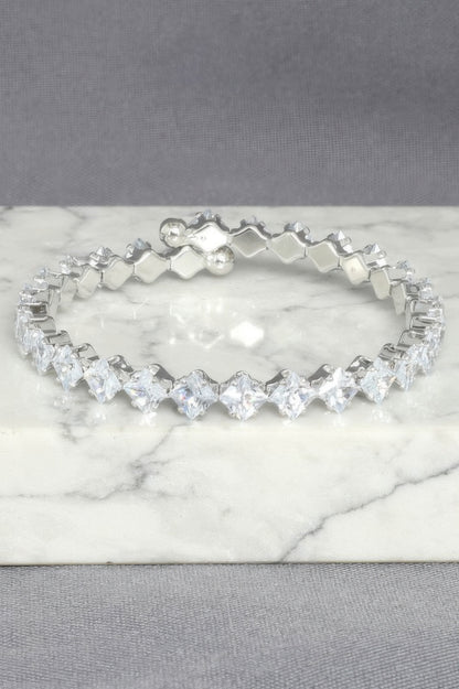 White Gold Plated Cz Tennis Bracelet - Tigbul's Variety Fashion Shop