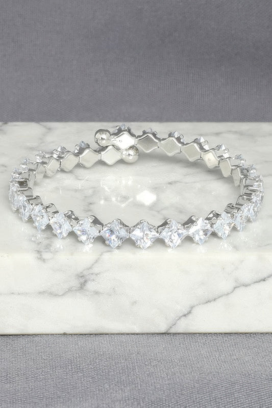 White Gold Plated Cz Tennis Bracelet - Tigbul's Variety Fashion Shop