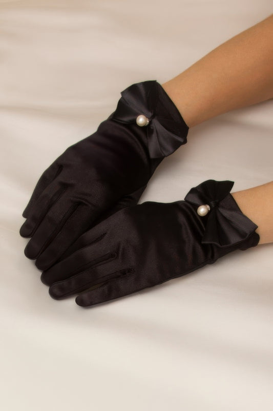 Women's Bridal Wrist Length Satin Gloves - Tigbul's Variety Fashion Shop