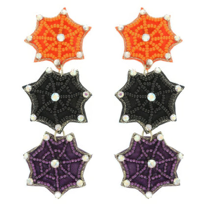 Halloween Spider Wed Seed Beaded Earrings - Tigbul's Variety Fashion Shop