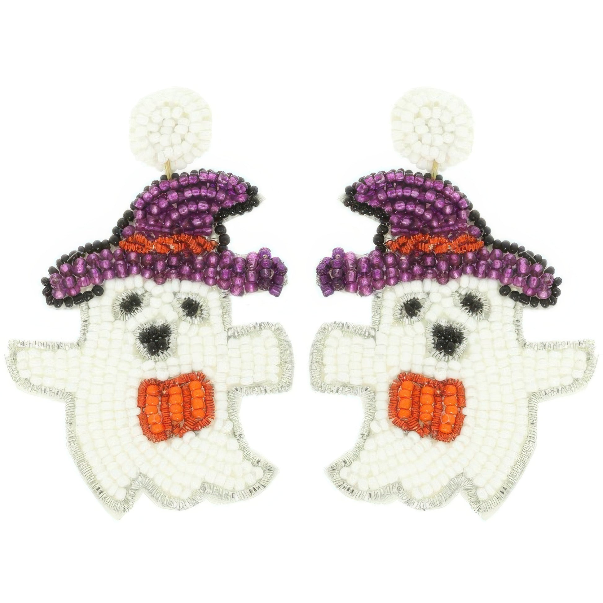 Halloween Bewitched Ghost Beaded Earrings - Tigbul's Variety Fashion Shop