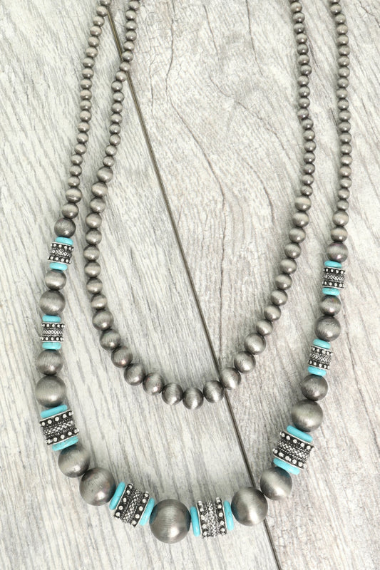 Western Multi Strand Beaded Necklace - Tigbul's Variety Fashion Shop