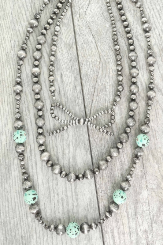 Western Bow Pendant Beaded Necklace - Tigbul's Variety Fashion Shop