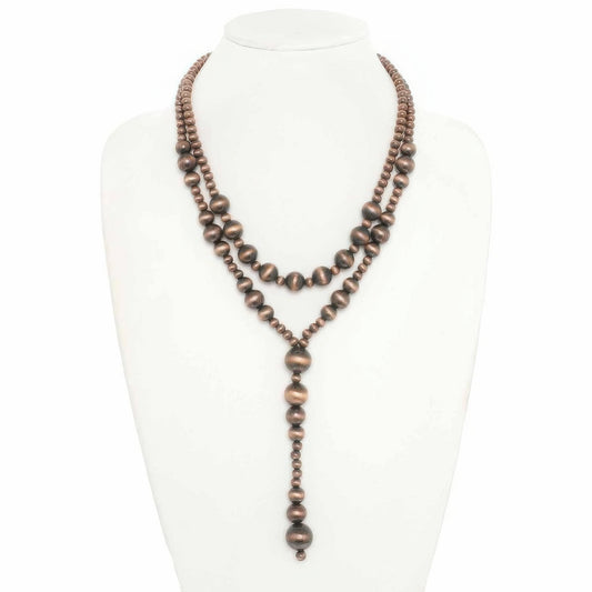 Western Multi Strand Beaded Lariat Necklace - Tigbul's Variety Fashion Shop