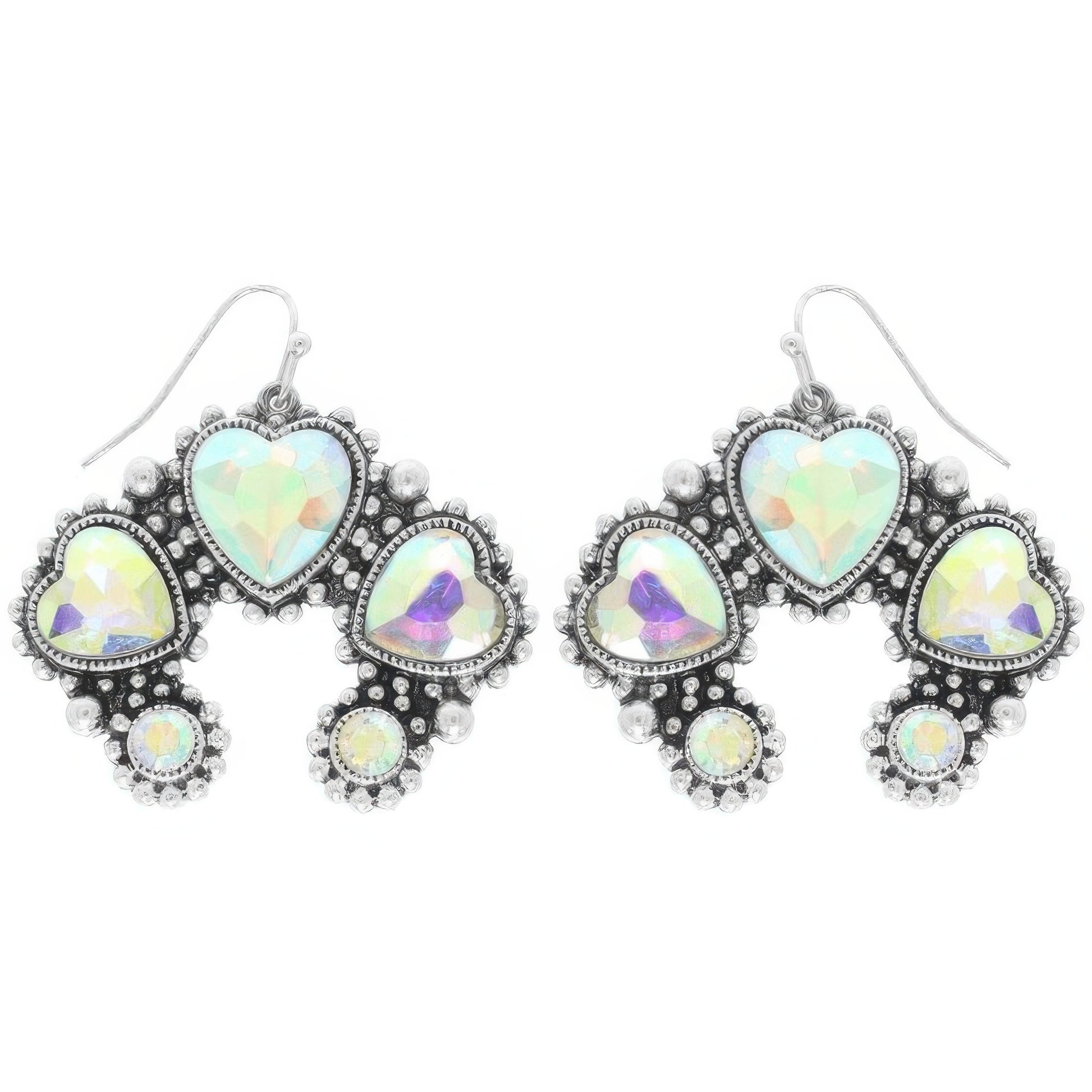 Western Hearted Squash Blossom Earrings - Tigbul's Variety Fashion Shop