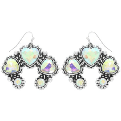 Western Hearted Squash Blossom Earrings - Tigbul's Variety Fashion Shop