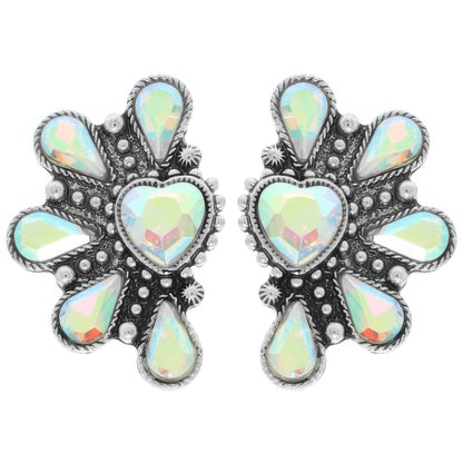 Western Hearted Concho Earrings - Tigbul's Variety Fashion Shop