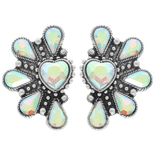 Western Hearted Concho Earrings - Tigbul's Variety Fashion Shop