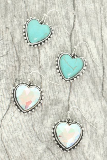 Western Heart Concho Earrings - Tigbul's Variety Fashion Shop