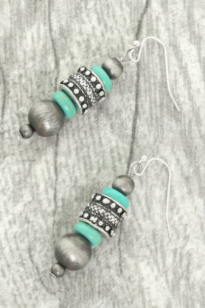 Western Jeweled Beaded Dangle Earrings - Tigbul's Variety Fashion Shop