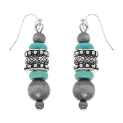 Western Jeweled Beaded Dangle Earrings - Tigbul's Variety Fashion Shop
