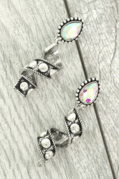Western Teardrop Spiral Post Earrings - Tigbul's Variety Fashion Shop