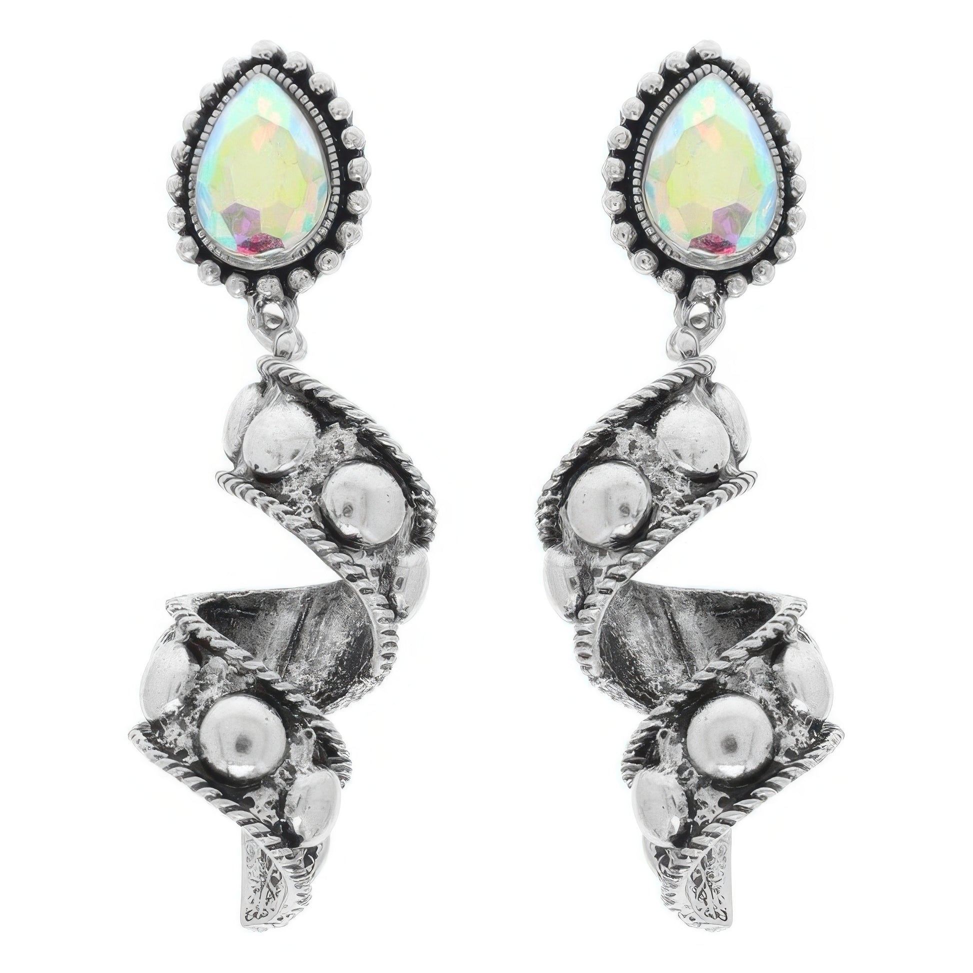 Western Teardrop Spiral Post Earrings - Tigbul's Variety Fashion Shop