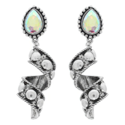 Western Teardrop Spiral Post Earrings - Tigbul's Variety Fashion Shop