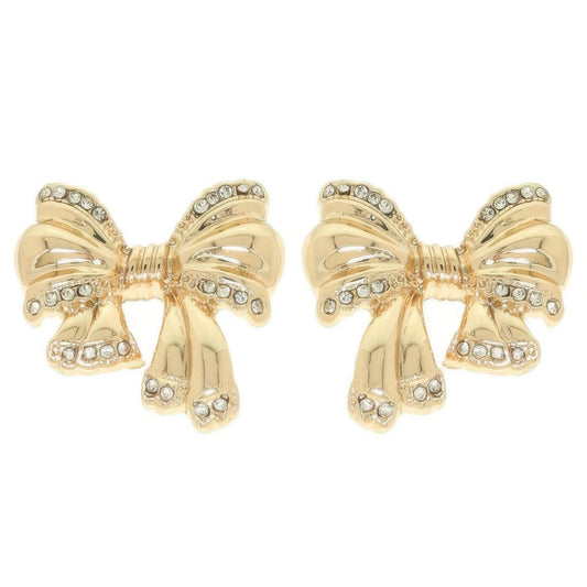 Polished Short Tail Bow Post Earrings - Tigbul's Variety Fashion Shop