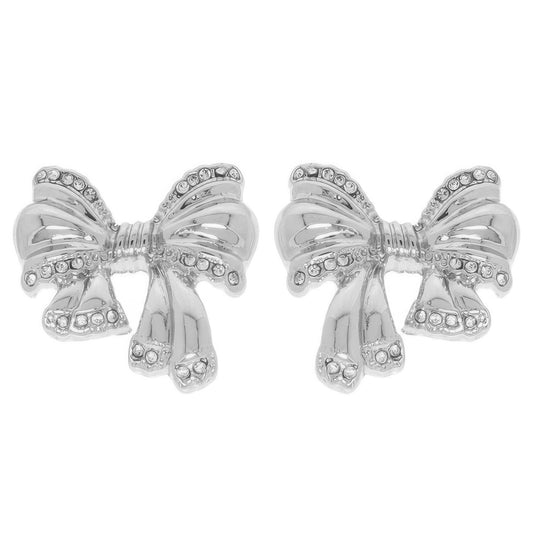 Polished Short Tail Bow Post Earrings - Tigbul's Variety Fashion Shop