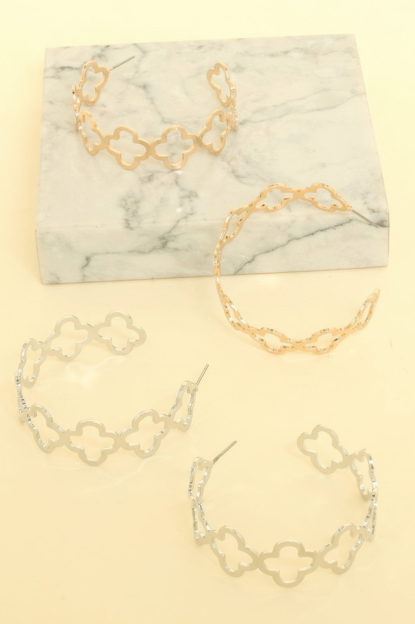 Clover Cutout Hoop Earrings - Tigbul's Variety Fashion Shop